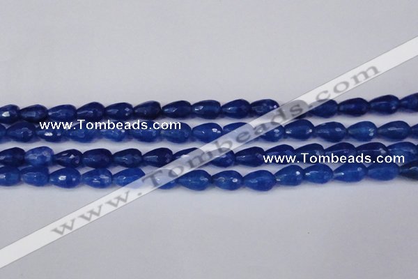 CCN3783 15.5 inches 8*12mm faceted teardrop candy jade beads