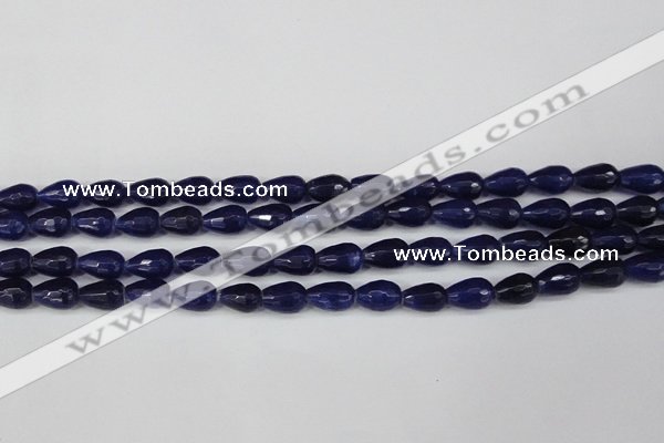 CCN3784 15.5 inches 8*12mm faceted teardrop candy jade beads