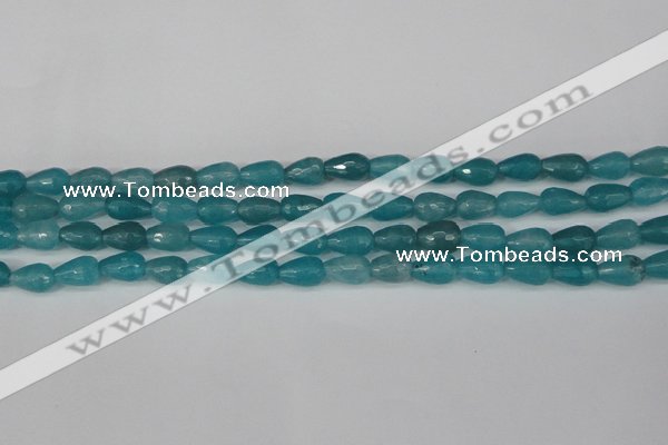 CCN3785 15.5 inches 8*12mm faceted teardrop candy jade beads