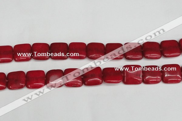 CCN3804 15.5 inches 20*20mm square candy jade beads wholesale