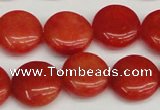 CCN3817 15.5 inches 14mm flat round candy jade beads wholesale