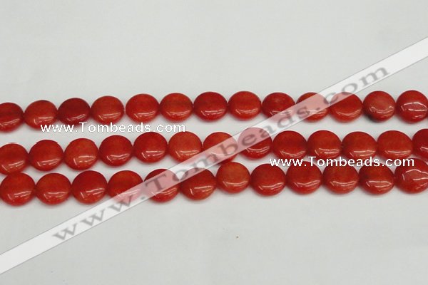 CCN3817 15.5 inches 14mm flat round candy jade beads wholesale