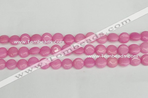 CCN3818 15.5 inches 14mm flat round candy jade beads wholesale