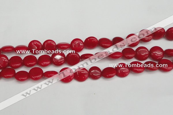 CCN3820 15.5 inches 14mm flat round candy jade beads wholesale