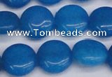 CCN3825 15.5 inches 14mm flat round candy jade beads wholesale