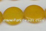 CCN3830 15.5 inches 20mm flat round candy jade beads wholesale