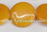 CCN3840 15.5 inches 30mm flat round candy jade beads wholesale