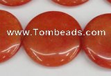 CCN3841 15.5 inches 30mm flat round candy jade beads wholesale