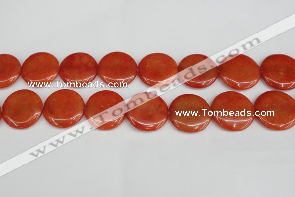 CCN3841 15.5 inches 30mm flat round candy jade beads wholesale