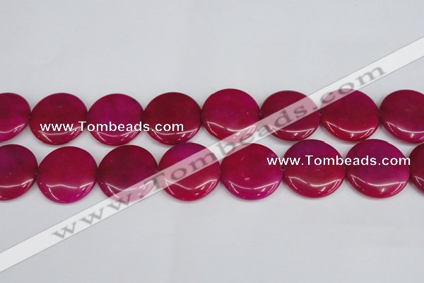 CCN3842 15.5 inches 30mm flat round candy jade beads wholesale