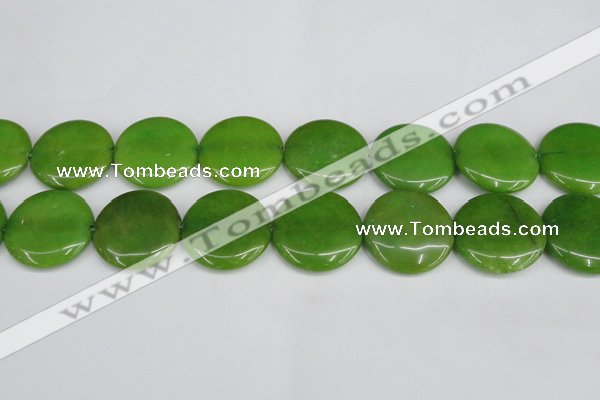 CCN3845 15.5 inches 30mm flat round candy jade beads wholesale