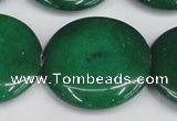 CCN3846 15.5 inches 30mm flat round candy jade beads wholesale