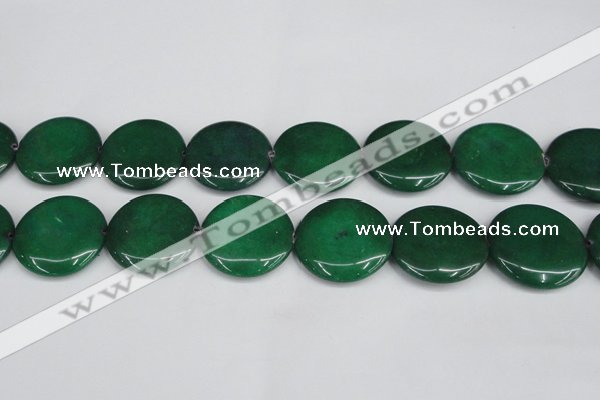 CCN3846 15.5 inches 30mm flat round candy jade beads wholesale