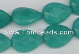 CCN385 15.5 inches 15*20mm faceted flat teardrop candy jade beads