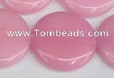 CCN3851 15.5 inches 35mm flat round candy jade beads wholesale