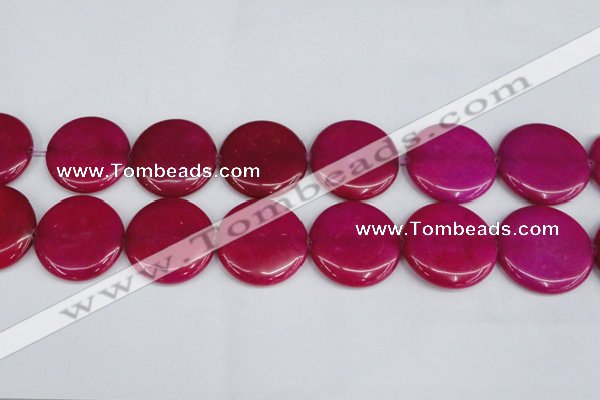 CCN3852 15.5 inches 35mm flat round candy jade beads wholesale