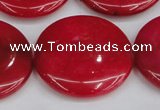 CCN3853 15.5 inches 35mm flat round candy jade beads wholesale