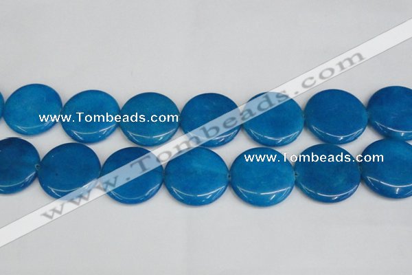 CCN3858 15.5 inches 35mm flat round candy jade beads wholesale