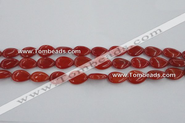 CCN3863 15.5 inches 13*18mm flat teardrop candy jade beads