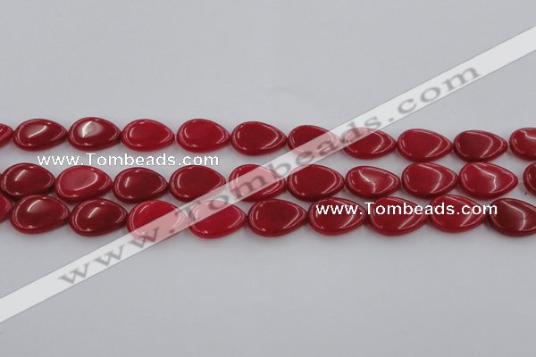 CCN3864 15.5 inches 13*18mm flat teardrop candy jade beads