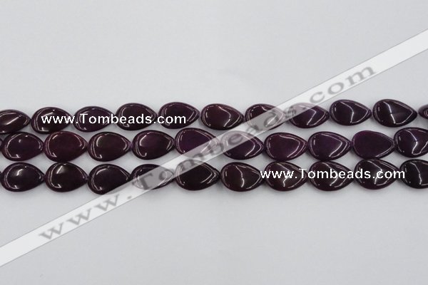 CCN3866 15.5 inches 13*18mm flat teardrop candy jade beads