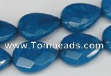 CCN387 15.5 inches 15*20mm faceted flat teardrop candy jade beads