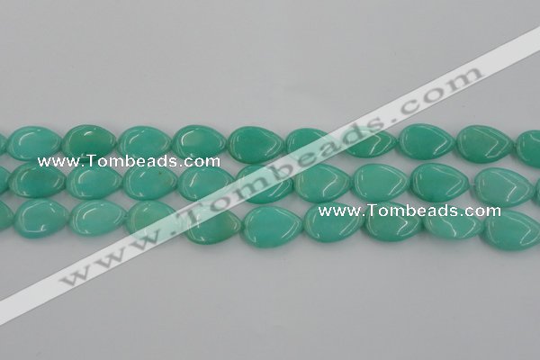 CCN3870 15.5 inches 13*18mm flat teardrop candy jade beads