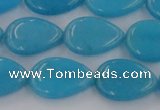 CCN3871 15.5 inches 13*18mm flat teardrop candy jade beads