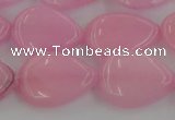 CCN3875 15.5 inches 15*20mm flat teardrop candy jade beads