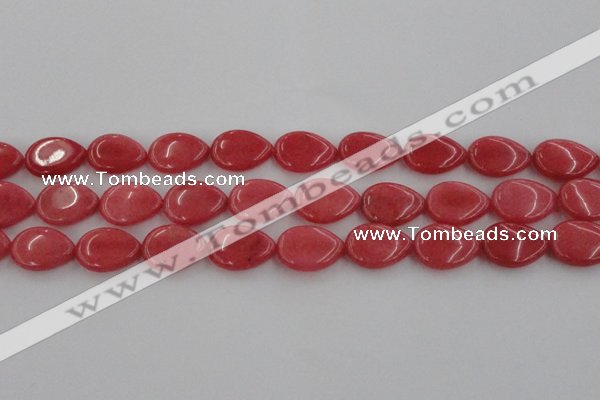 CCN3876 15.5 inches 15*20mm flat teardrop candy jade beads