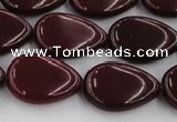 CCN3880 15.5 inches 15*20mm flat teardrop candy jade beads