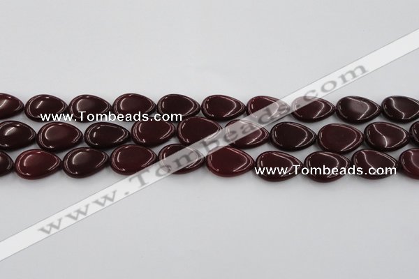 CCN3880 15.5 inches 15*20mm flat teardrop candy jade beads