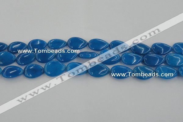 CCN3887 15.5 inches 15*20mm flat teardrop candy jade beads