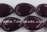 CCN3896 15.5 inches 18*25mm flat teardrop candy jade beads