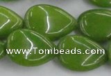 CCN3898 15.5 inches 18*25mm flat teardrop candy jade beads