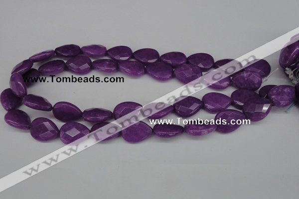 CCN390 15.5 inches 15*20mm faceted flat teardrop candy jade beads