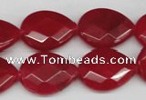 CCN391 15.5 inches 15*20mm faceted flat teardrop candy jade beads