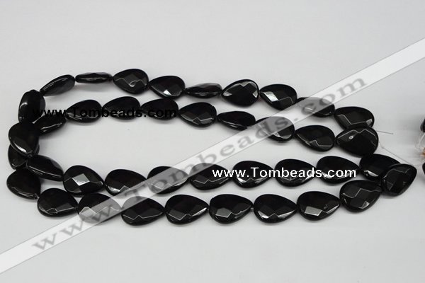 CCN392 15.5 inches 15*20mm faceted flat teardrop candy jade beads