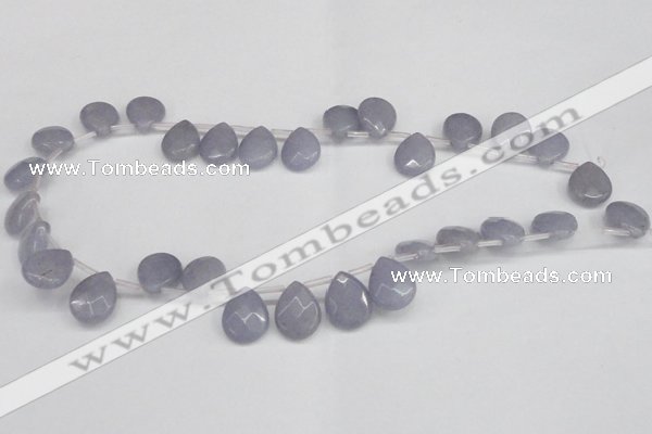 CCN3925 Top-drilled 12*15mm briolette candy jade beads wholesale