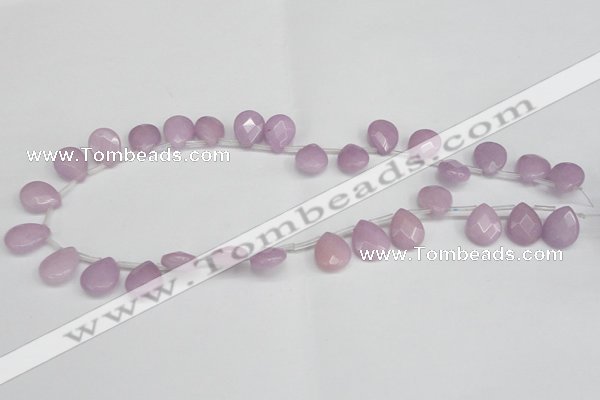 CCN3926 Top-drilled 12*15mm briolette candy jade beads wholesale