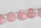 CCN3927 Top-drilled 12*15mm briolette candy jade beads wholesale