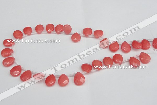 CCN3928 Top-drilled 12*15mm briolette candy jade beads wholesale