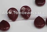 CCN3931 Top-drilled 12*15mm briolette candy jade beads wholesale