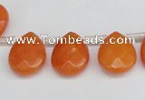 CCN3932 Top-drilled 12*15mm briolette candy jade beads wholesale