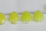 CCN3933 Top-drilled 12*15mm briolette candy jade beads wholesale