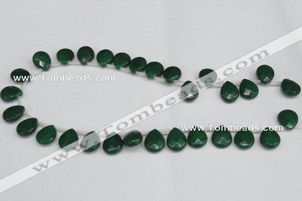 CCN3936 Top-drilled 12*15mm briolette candy jade beads wholesale