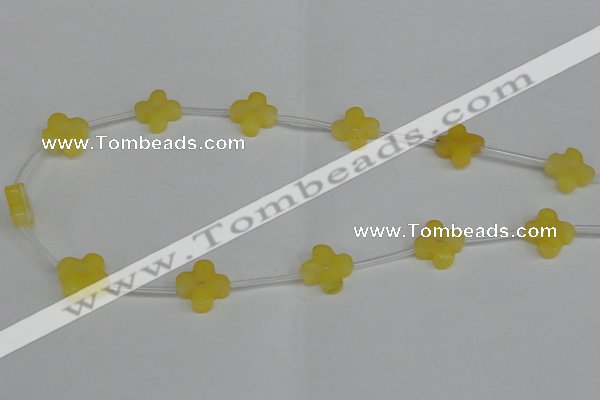 CCN3946 15.5 inches 15mm carved flower candy jade beads wholesale