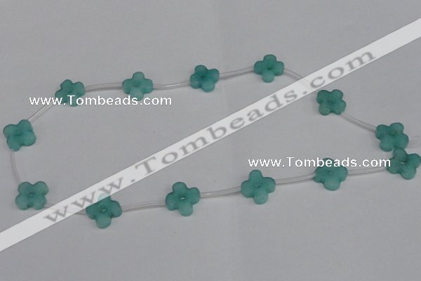 CCN3948 15.5 inches 15mm carved flower candy jade beads wholesale