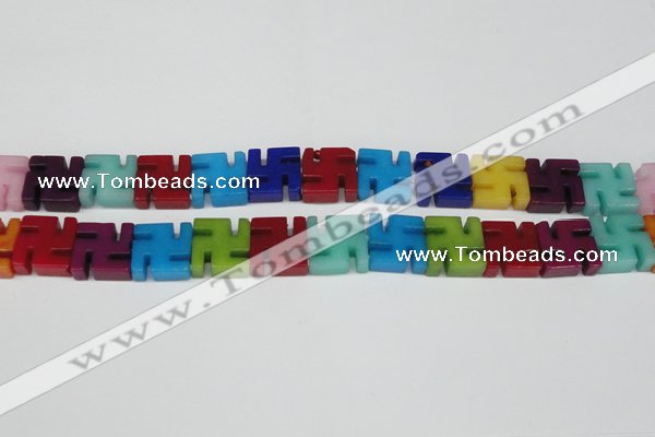 CCN3966 15.5 inches 20*20mm svastika candy jade beads wholesale