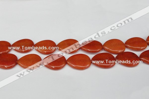 CCN3971 15.5 inches 30*40mm flat teardrop candy jade beads